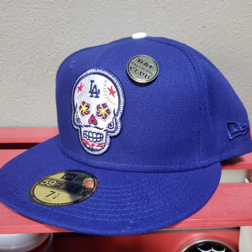 New Era 59Fifty Los Angeles Dodgers DDLM Skull Hat Club Exclusive Hat Size 7 1/4